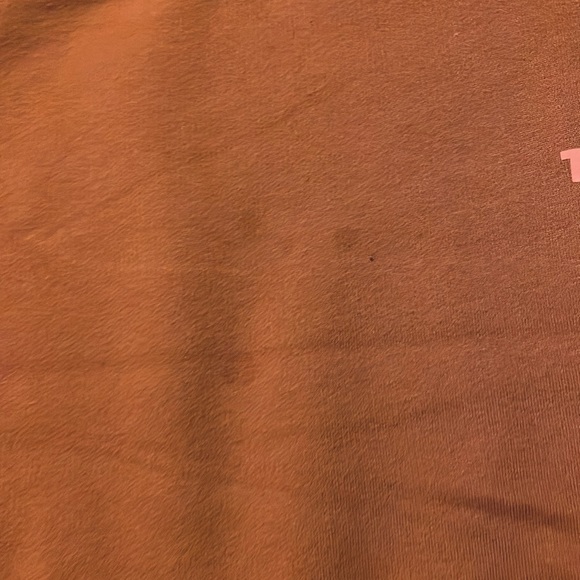 Zara Brown Crew Neck Sweatshirt with Pink ‘Think’ Logo on right side of chest - Picture 3 of 6